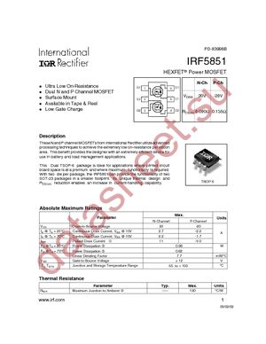 IRF5851 datasheet  
